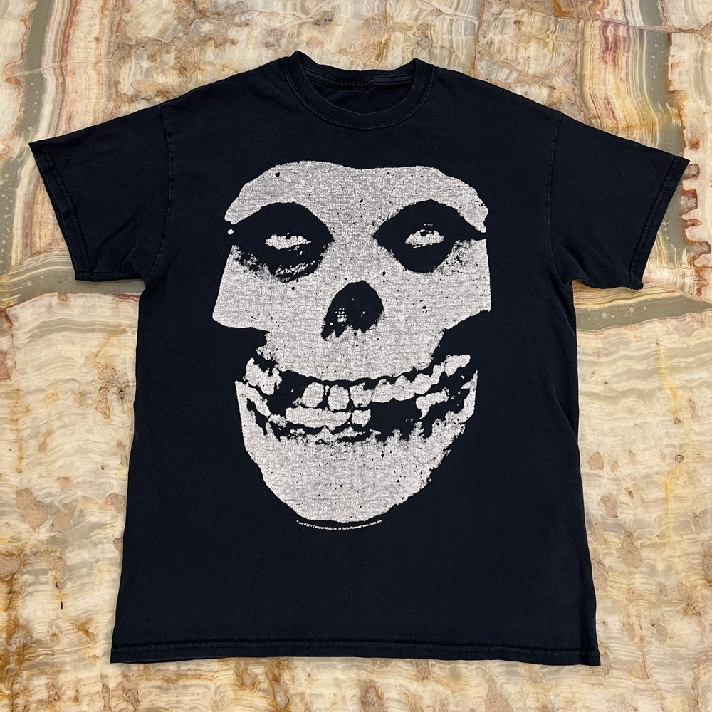 Misfits Fiend Skull Graphic T-Shirt Men's Black Punk Band Tee Large
